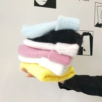 double layer thickened hats angora rabbit fur warm women hat autumn winter hot selling knitted hat beanie bonnets for women