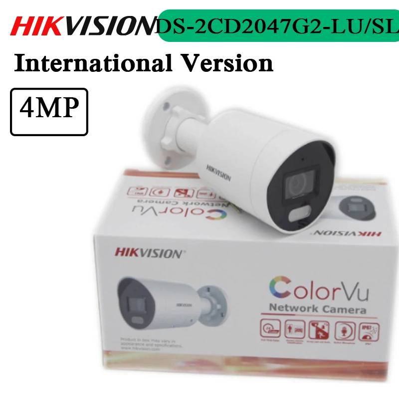 

Original Hik New 4MP ColorVu Strobe Light and Audible Warning Fixed Mini Bullet Network Camera DS-2CD2047G2-LU/SL