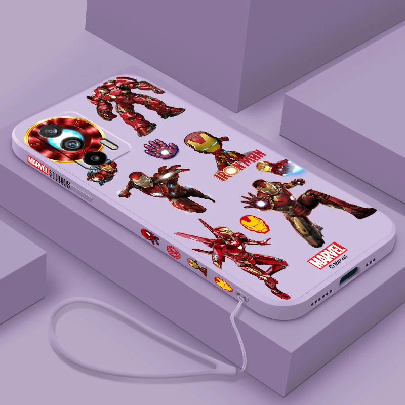 

Marvel Iron Man Fashion For OPPO Realme 10 9 9i 8i 7i 6S 6i 5i Narzo 50A 50i Prime Pro Plus Liquid Left Rope Phone Case