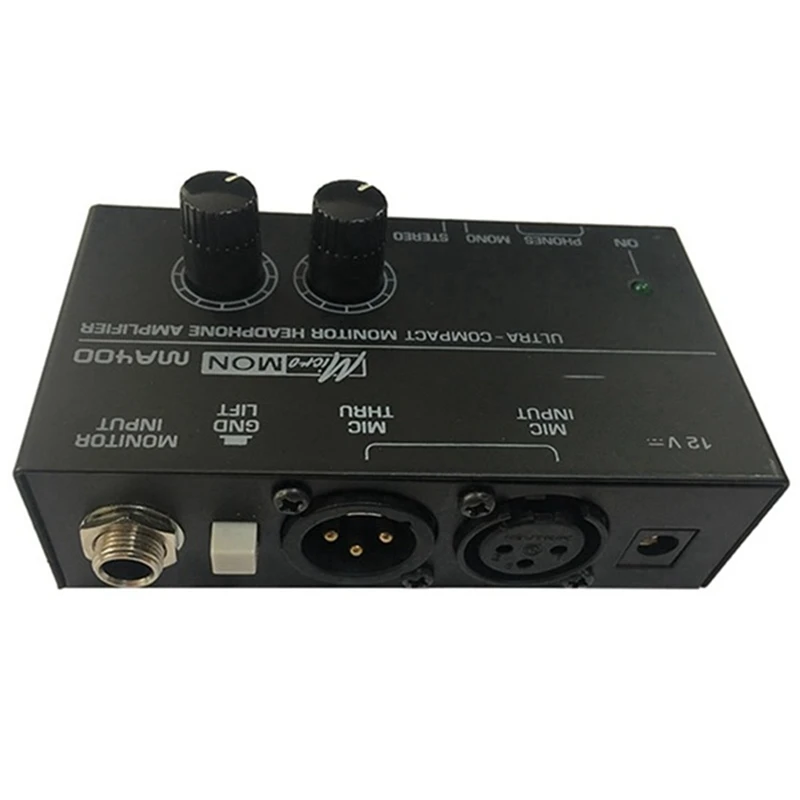 MA400 Headphone Preamplifier Microphone Audio 6.35Mm &amp 3.5Mm Outputs Mixer US Plug