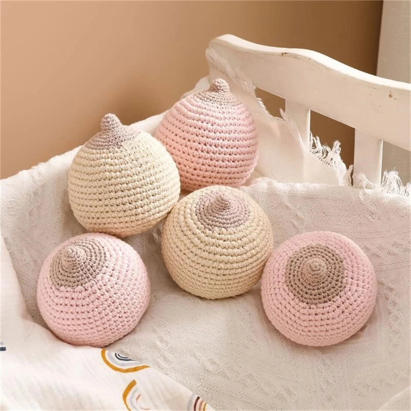 

Breastfeeding Knitted Toy Baby Teether Rattle Crochet Plush Toy Baby Soothe Newborn Shower Gift for Boys Girls