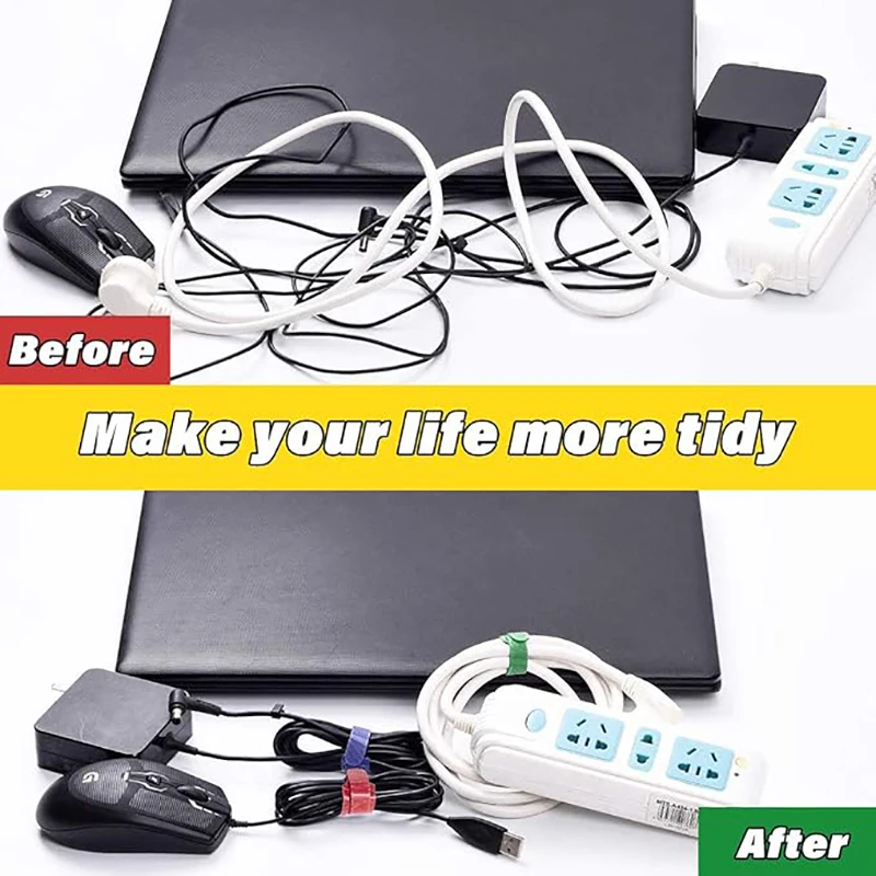 20/50/100 szt. Opaski kablowe wielokrotnego użytku z haczykiem i pętelką Wielofunkcyjne opaski Organizer przewodów Zarządzanie regulowanymi