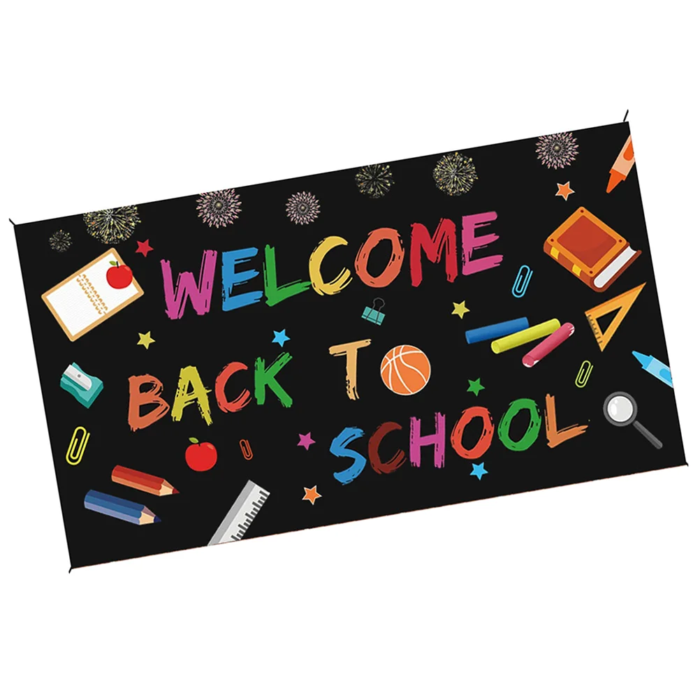 

School Backdrop Backwelcome Banner Hanging Scene Sign Layout First Dayparty Banners Fabric Decor Photo Decorations Classroom