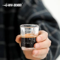 2 oz shot glass for single shot of ristretto heavy base square coffee glass espresso cup 60ml clear shot glasses measuring cup