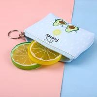 women coin purse cartoon avocado print wallet pendant key case small purse mini coin pouch fresh convenient creative storage bag