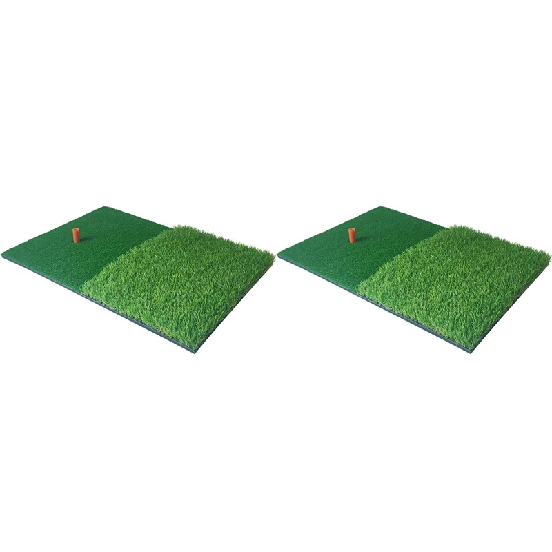

2X Golf Practice Mat Artificial Lawn Nylon Grass Rubber Tee Backyard Outdoor Golf Hitting Mat Durable Training Pad
