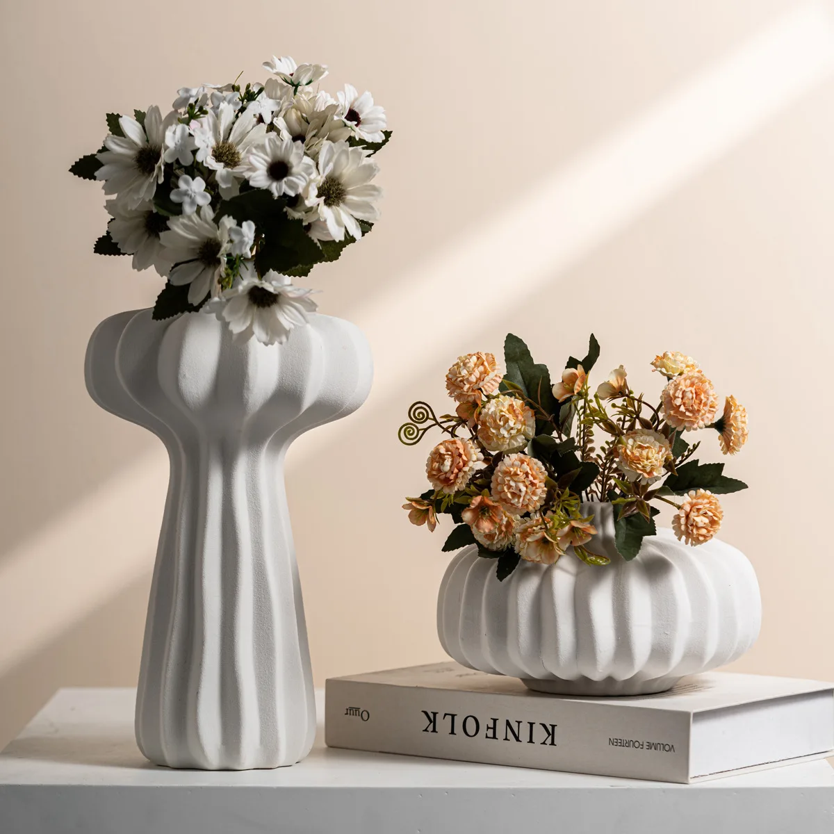 

Nordic Ceramic Vase Geometric Dry Flower Home Decoration Accessories Living Room Bedroom Interior Office Decoration Gift