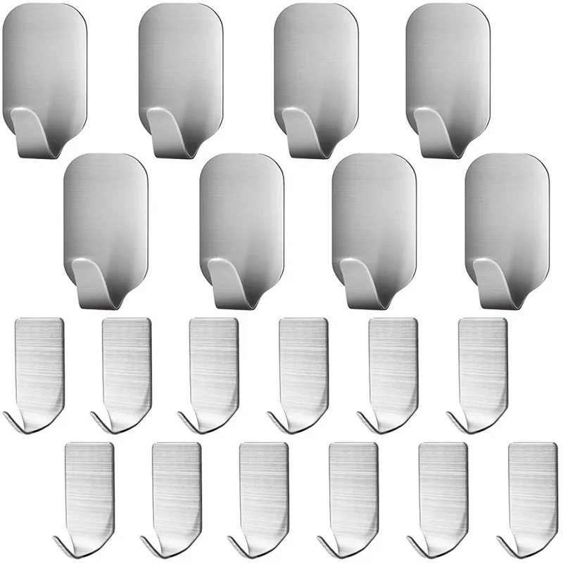

Hook 304 stainless steel hole-free self-adhesive metal hook coat key traceless strength Heavy Duty Robe Towel Hangers