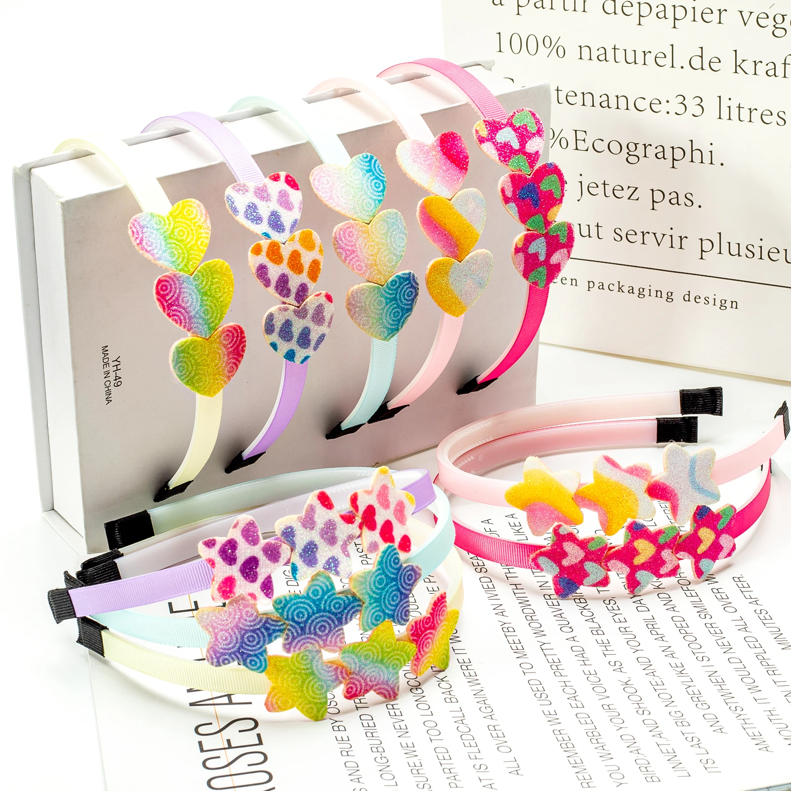 

Fashion Women's Heart Rainbow Hairband Headband Star Headwear Classic Girls Hair Accessories DIY Turban Hair Band Hair Hoop