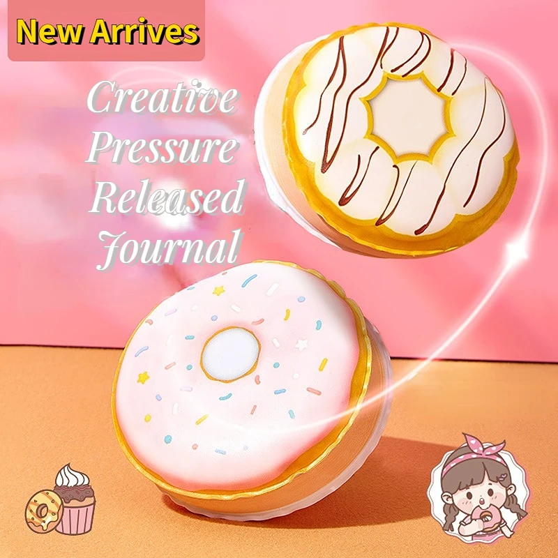 

Sweet Soft Donuts Kawaii PU Leather Notebook 125*120mm 240P Blank Paper Journal Creative Girl Stationery Gift Free Shipping