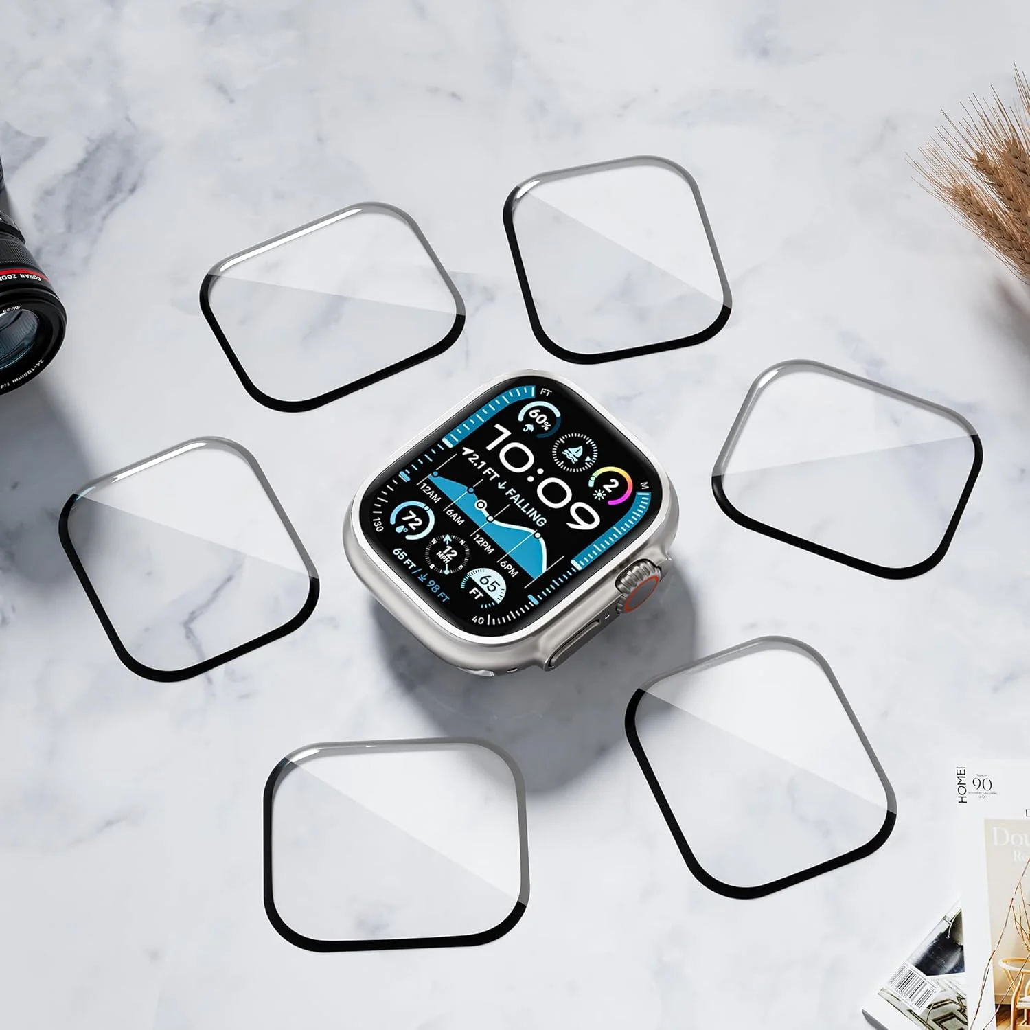 Фото 6 шт. гидрогелевых пленок с инструментом для Apple Watch Ultra 2 Ultra 3 49 мм, защитная пленка для экрана, защита от царапин, HD TPU пленка, защитное покрытие №5