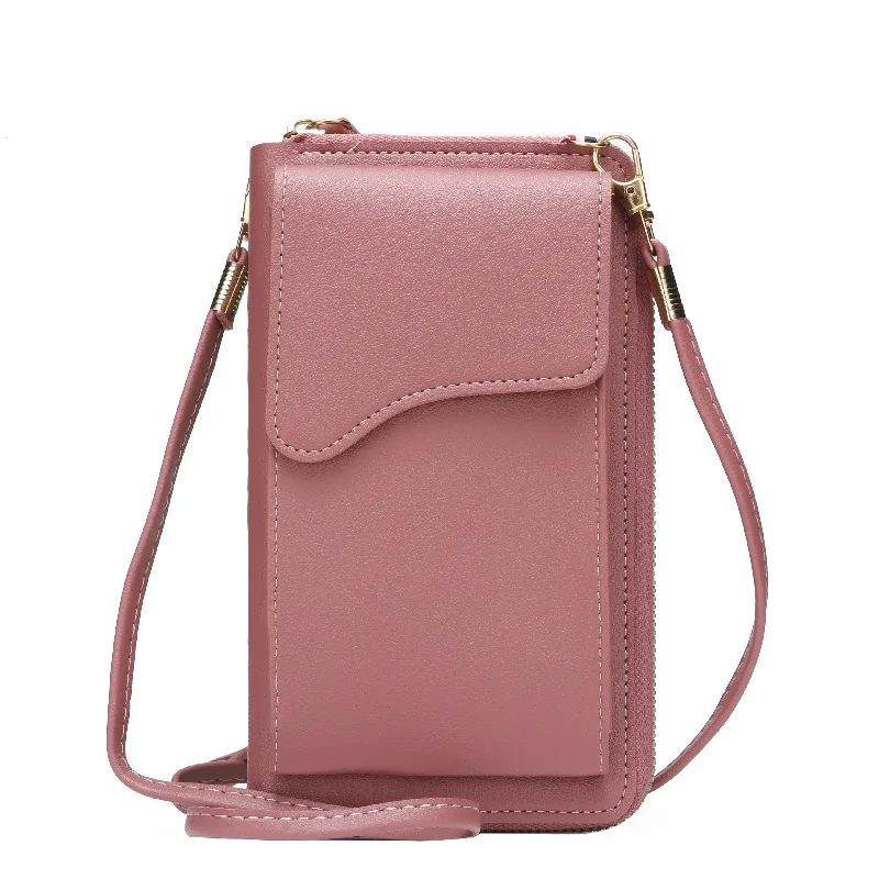 

2022 Shoulder Messenger Bag Fashion Korean Version Large Capacity Women's Long Wallet Solid Mobile Phone Bag Women's Handbag