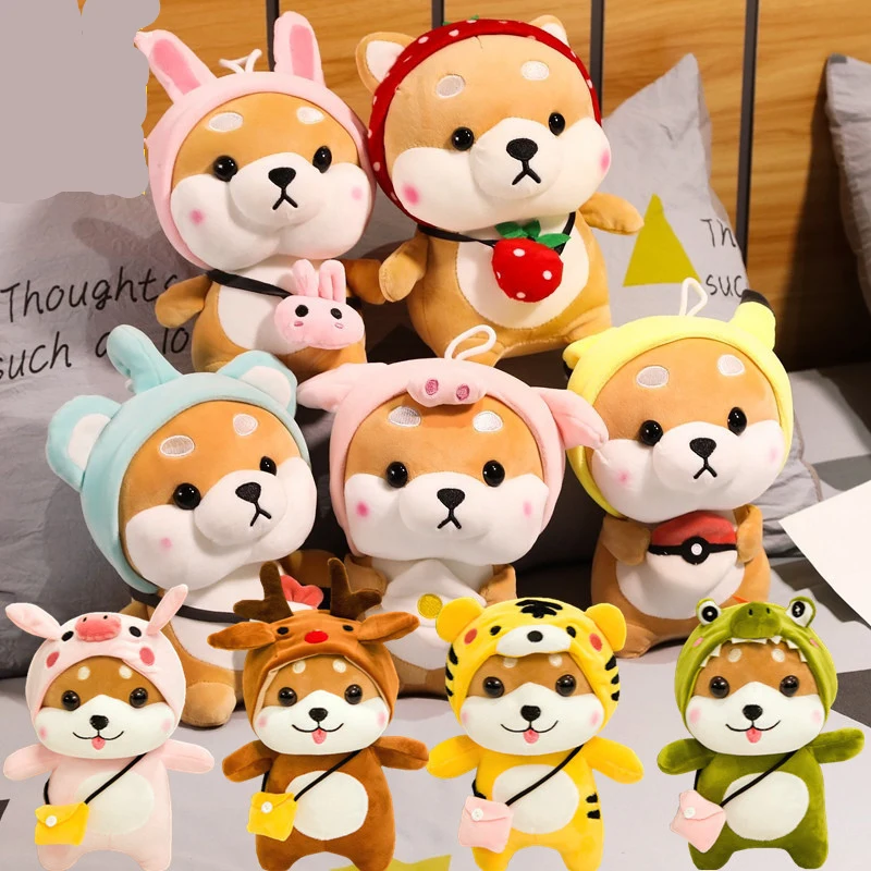 

25cm Dog Dress up Plush Dolls Baby Cute Animal Dolls Soft Cotton Stuffed Home Soft Toys Sleeping Stuffed Toys Gift Kawaii