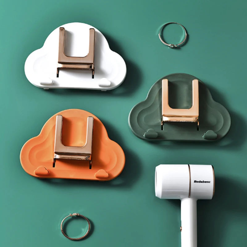 

Foldable Cloud Hair Dryer Rack Wall-mounted Toilet Bracket Hair Dryer Hanger Hair Dryer Hole-free Bathroom Accessories