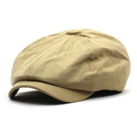 spring summer solid cotton newsboy caps men flat peaked cap women painter beret hats adjustable peaked cap for daily wear
