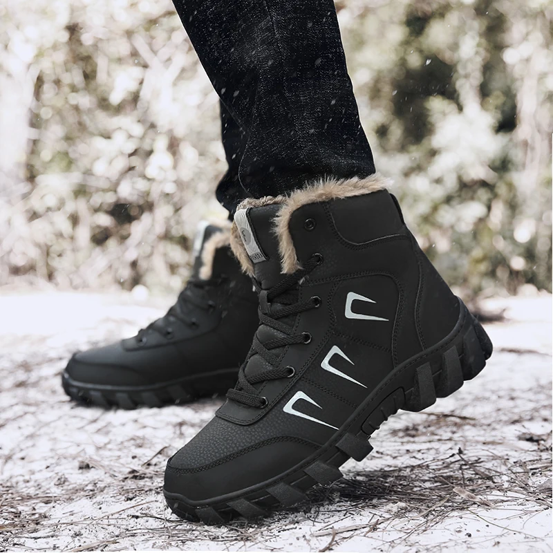 Winter Sport Shoes For Men Super Warm Hunting Tourism Mountain Shoes Leather Tactical Boots Military For Women Zapatillas Hombre