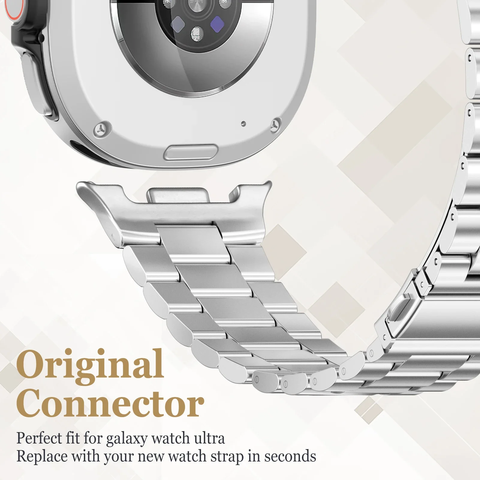 Фото Ремешок из нержавеющей стали для Samsung Galaxy Watch 8 classic 46, металлический ремешок для часов, браслет Correa для Galaxy Watch8 40, 44 мм, ультра-браслет №2