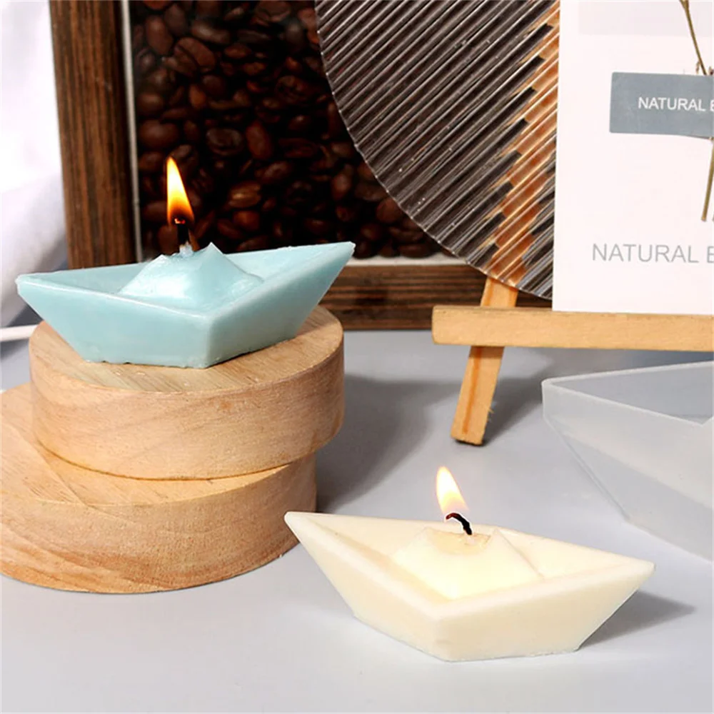 

Mini Boat Shape Silicone Candle Mold Clay Crafts DIY Aromatherapy Candle Plaster Gypsum Handmade Soap Making Mould Home Decor