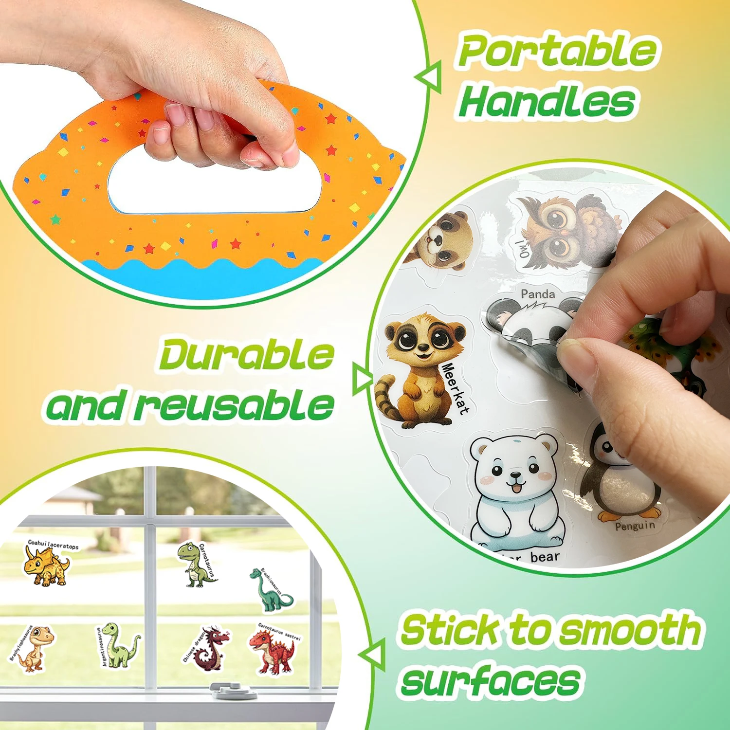 40 шт. многоразовые наклейки-животные в виде динозавров