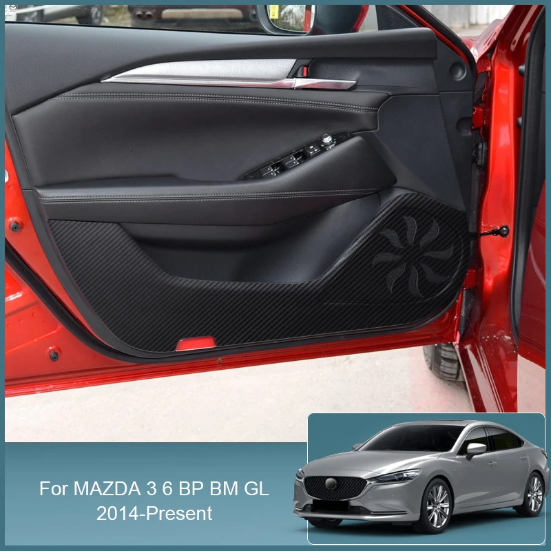 4 шт. для MAZDA 3 6 BP BM GL 2014-2025 кожаная защитная пленка дверей автомобиля наклейка