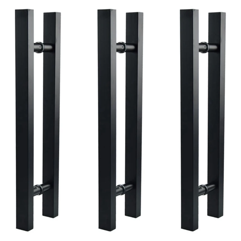 

6X Matte Black Stainless Steel Glass / Wooden Door Handle
