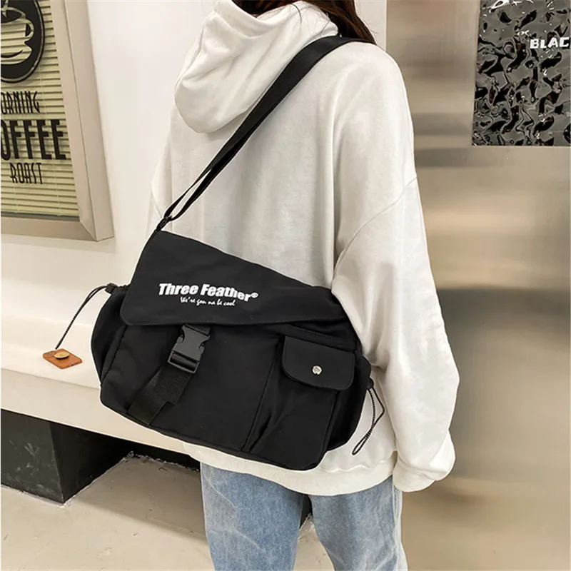 

Nylon Handbag Shoulder Bag Bags Large Capacity Crossbody Bags for Women Girls Men Harajuku Messenger Bag Student School Bags Sac