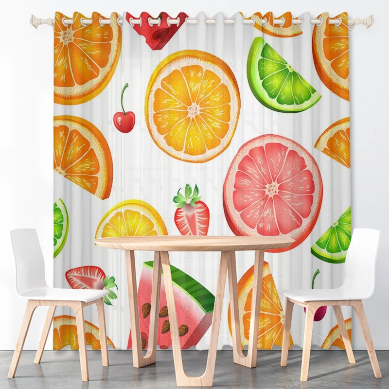 HD Современные зеленые овощи шторы на заказ перец чили баклажаны огурцы тонкая