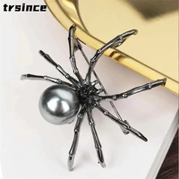 ornaments jewelry badge alloy black spider brooch vintage elegant exaggerated accessories women man clothes decoration gift