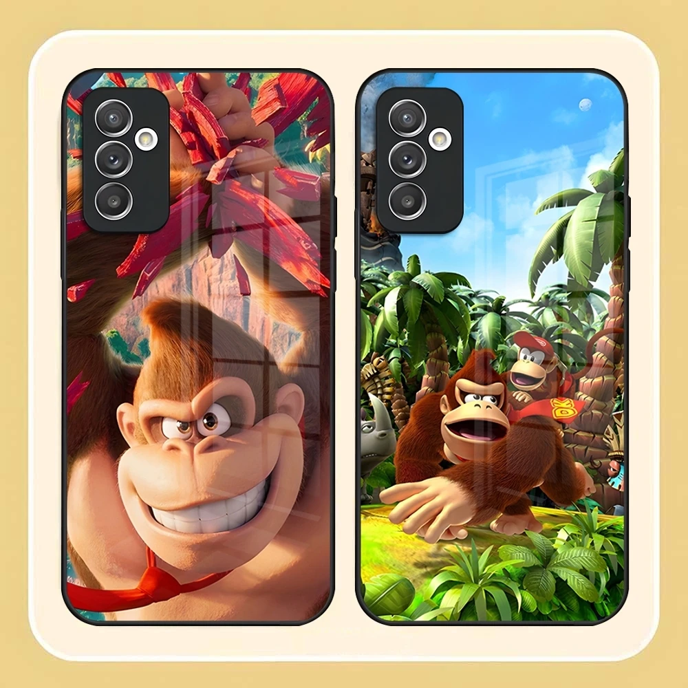 Фото Чехол для телефона D-Donkey Kong Game для S25 Ultra Samsung S24 Fe S22 S20 S23 21 Plus A54 A34 A53 A16, стеклянный чехол №1