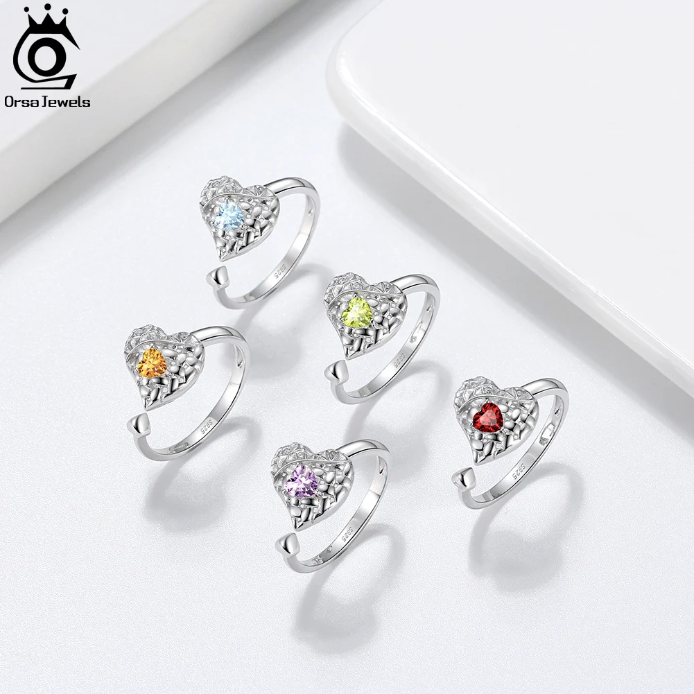 ORSA JEWELS регулируемое кольцо ручной работы из стерлингового серебра с натуральным