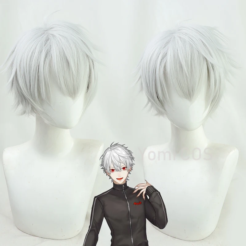 Vtuber Gamers Kuzuha Sanya Cosplay Gray Short Heat Resistant Synthetic Hair Halloween Carnival Party Wig Two Types |