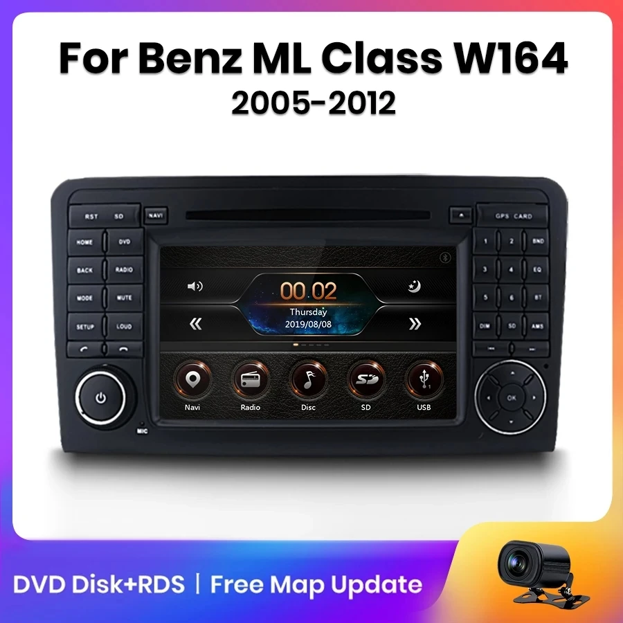 Автомагнитола AWESAFE 7 дюймов для Mercedes Benz ML Class W164 2005 - 2012 ML63 AMG/ML300/ML320/ML350/ML450/ML500