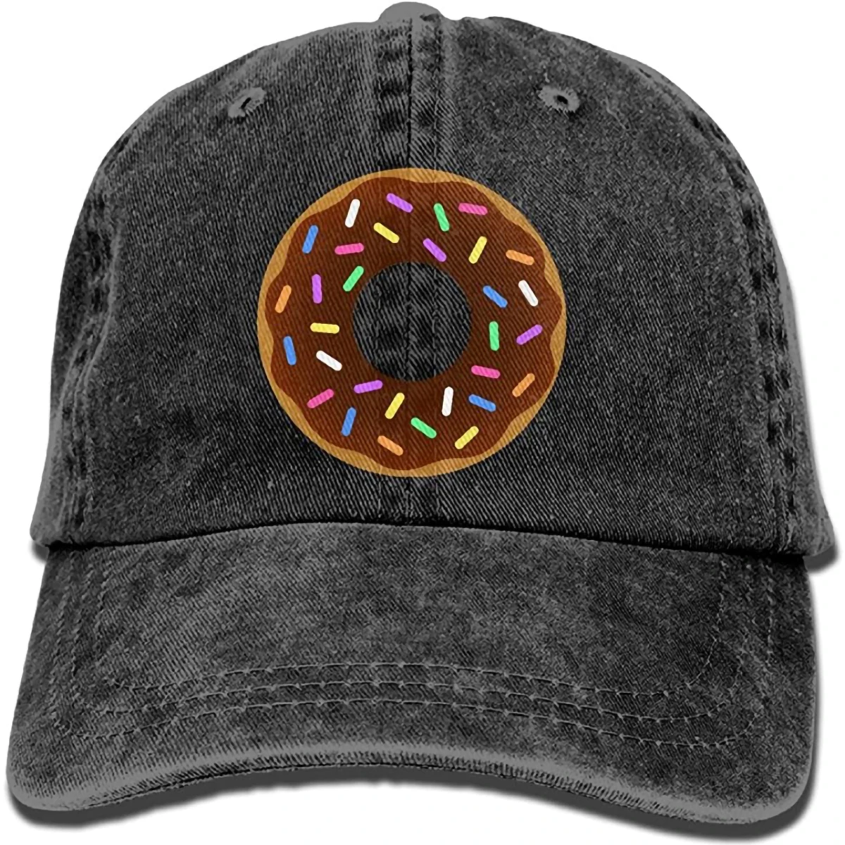 

Hats For Women Adults Donut Chocolate Sprinkles Adjustable Casual Cool Baseball Cap Retro Cowboy Hat Cotton Dyed Caps