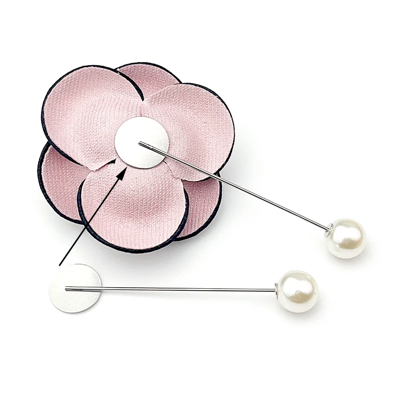 50Pcs Disc Shaped Brooch Base Safety Pearl Stainless Long Pin DIY Make Handmade Flower Jewelry Accessories Findings Wholesale