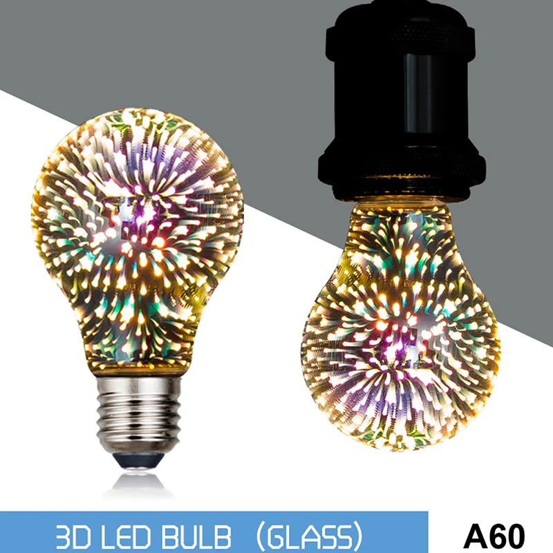 

3D Decorative LED Bulb E27 6W 85-265V Vintage Light Bulb Star Fireworks Lamp Festival Party Home Decor