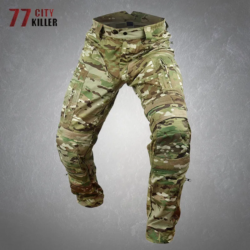Tactical Camouflage Pants Mens Outdoor Commute Combat Military Trousers Casual Multiple Pockets Army Cargo Pants Male Joggers