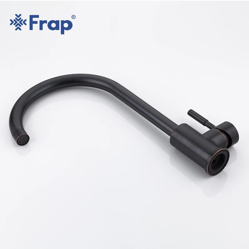 Кухонный смеситель из нержавеющей стали Frap черный водопроводный кран вращение