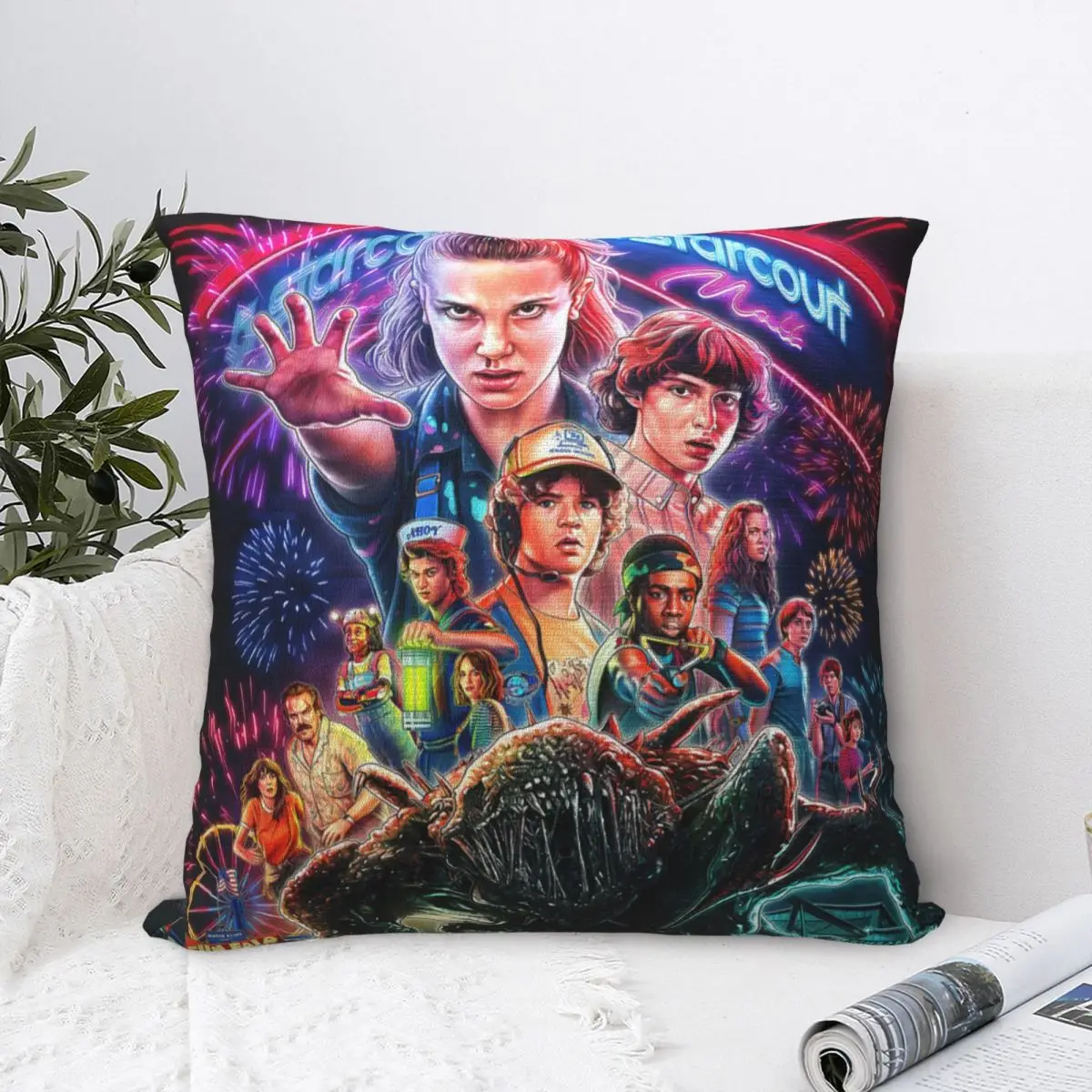 

Stranger Things Throw Pillow Case Backpack Cojines Covers DIY Printed Washable Home Decor