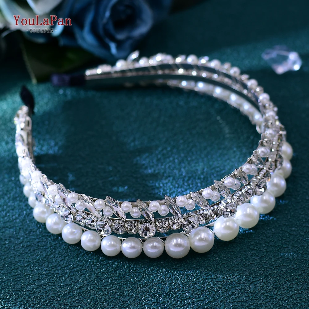 YouLaPan ручная работа искусственная Жемчужная Повязка на голову женское свадебное