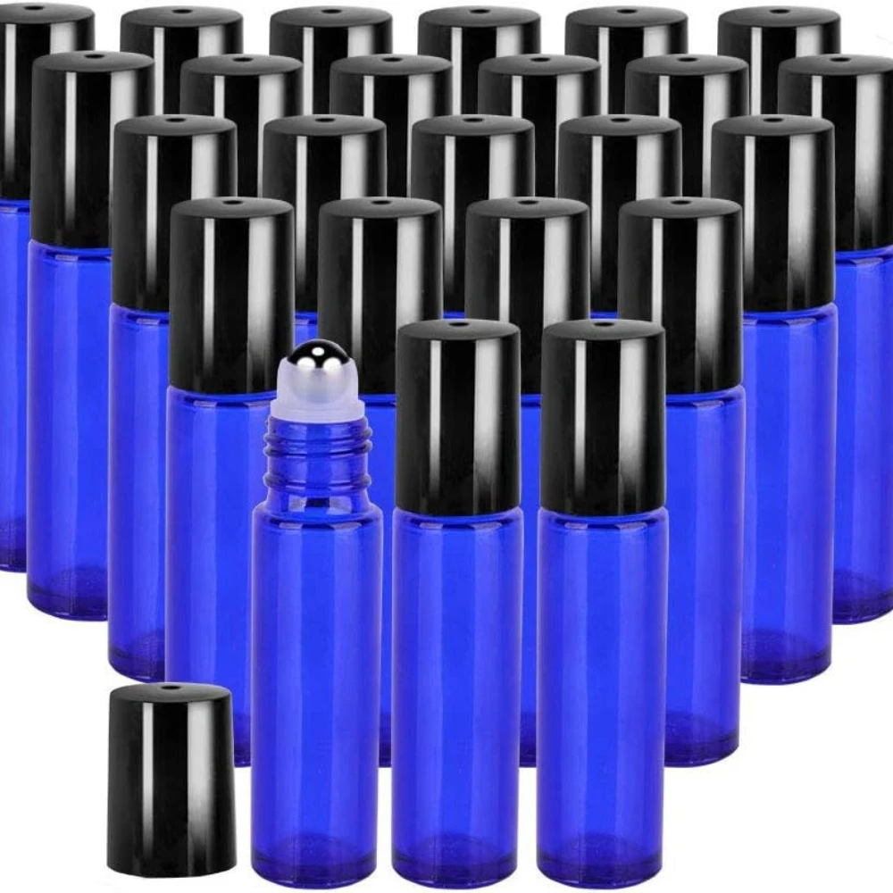 5 шт. 10 мл синие бутылки с шариками-роликами из нержавеющей стали для парфюмерной