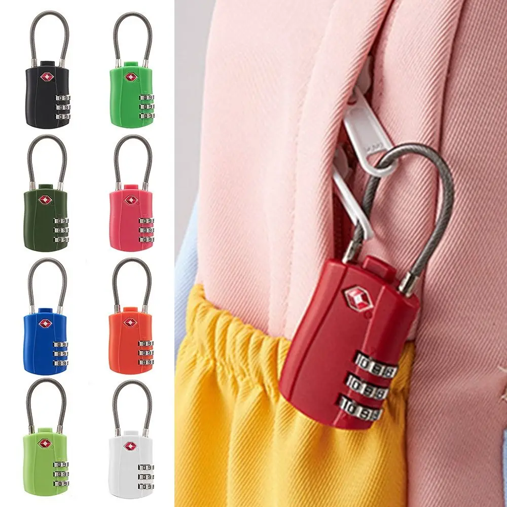 Портативный 3-значный кодовый замок TSA Противоугонный инструмент для