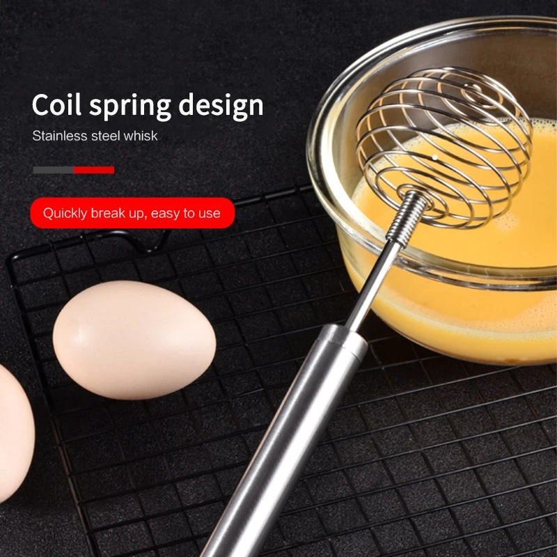 1Pc Egg Whisk Potato Masher Stainless Steel Spiral Shape Whisk Hand Frother Blender Puree Juice Maker Kitchen Tools Accessories