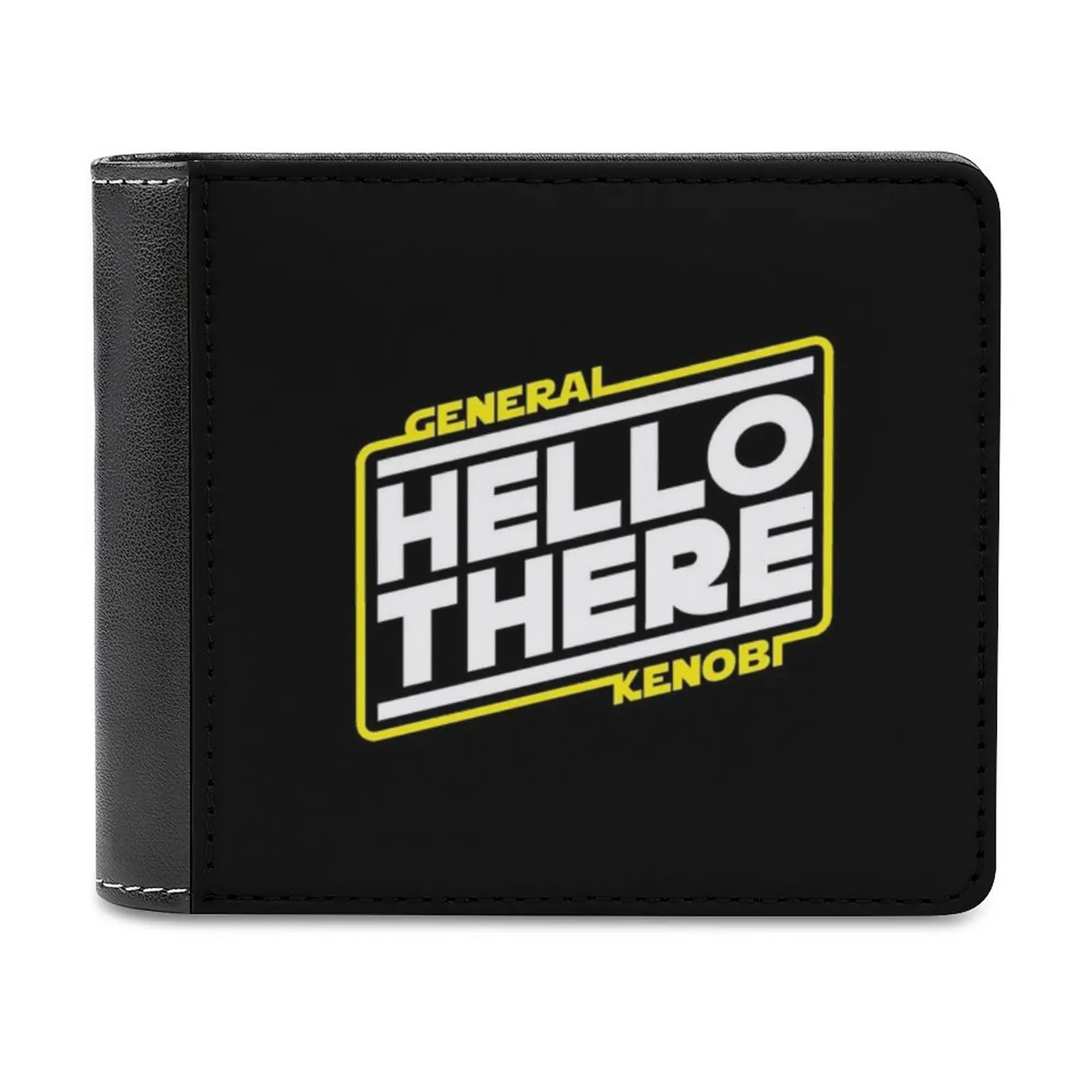 

Hello There Leather Wallet Men Classic Black Purse Credit Card Holder Fashion Men's Wallet Olipop Films Movies Saga Space