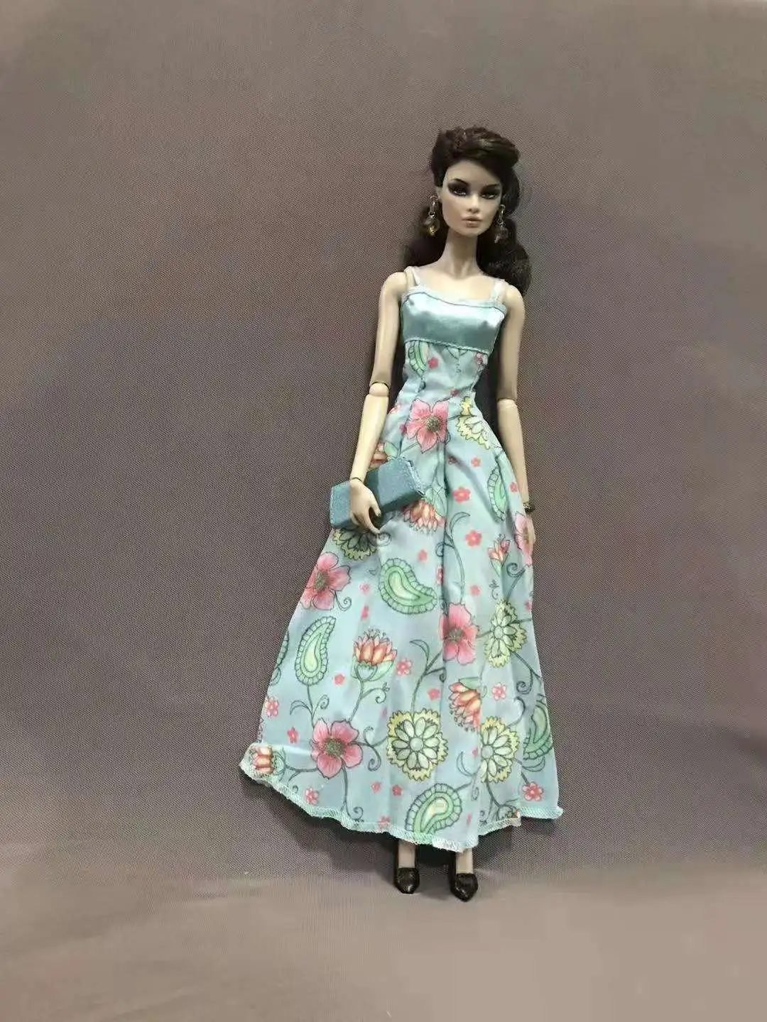 11.5&quot Doll Dress for Barbie Clothes Cotton Blue Floral Outfits Princess Evening Gown 1/6 BJD Accessories Kids Dollhouse Toy | Игрушки и