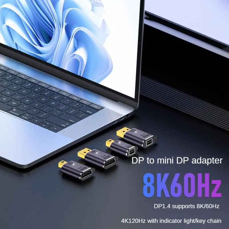 

2023 New DP To Mini DPZ Adapter Portable Alloy Adapter With Keyring On Screen/extended Dual Mode Adapter For All DP Ports