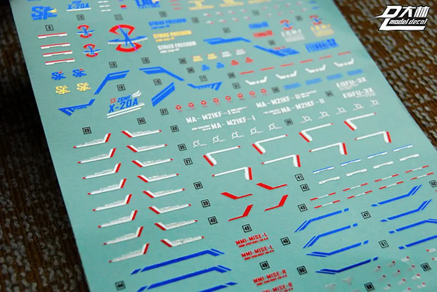 D.L высококачественная водяная паста для наклеек MG MB 1/100 ZGMF-X20A Strike Freedom 4-цветная