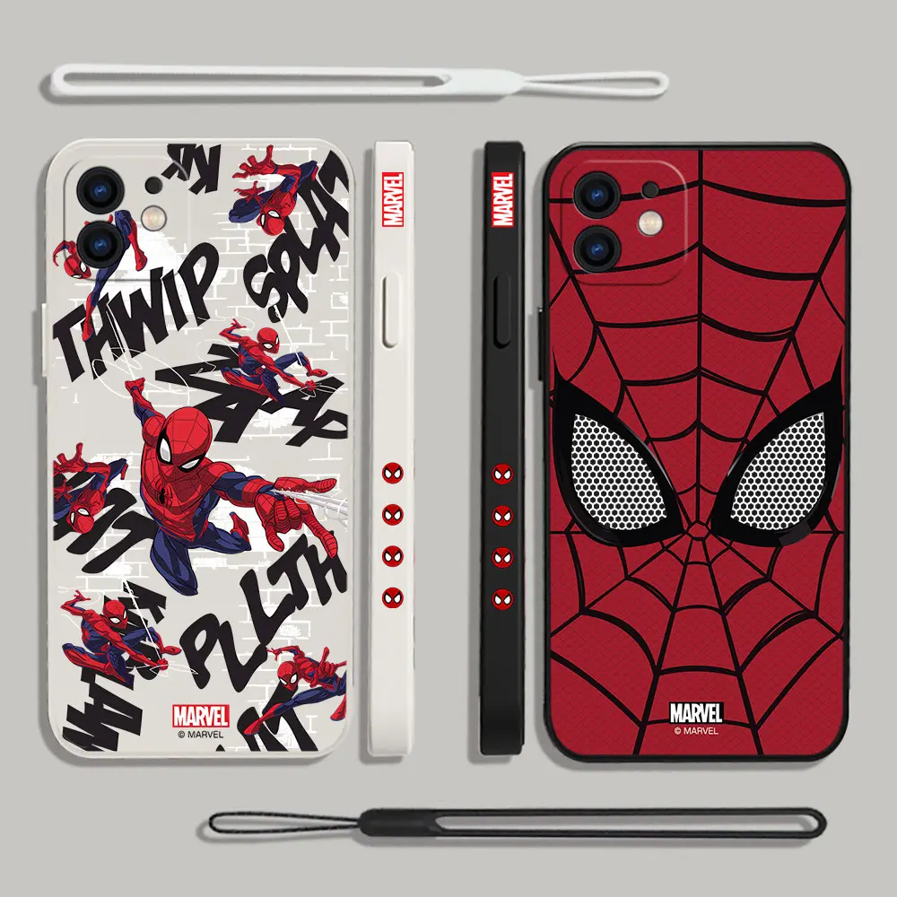 

Marvel Hot Movie SpiderMan Phone Case For Samsung Galaxy S23 S22 S21 S20 Ultra FE S10 4G S9 S10E Note 20 10 9 Plus With Lanyard
