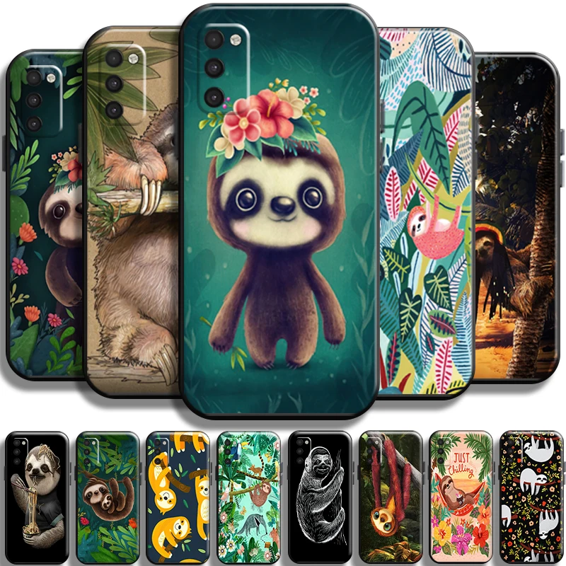 

Cute Cartoon Sloth Animal For Samsung Galaxy M10 Phone Case Shockproof TPU Cover Back Shell Liquid Silicon Black