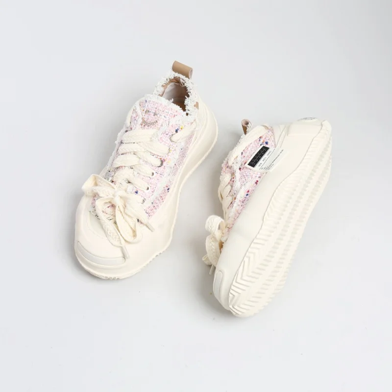 

2023 Spring New Canvas Shoes Cotton Candy Open Smile Thick Sole Casual Shoes