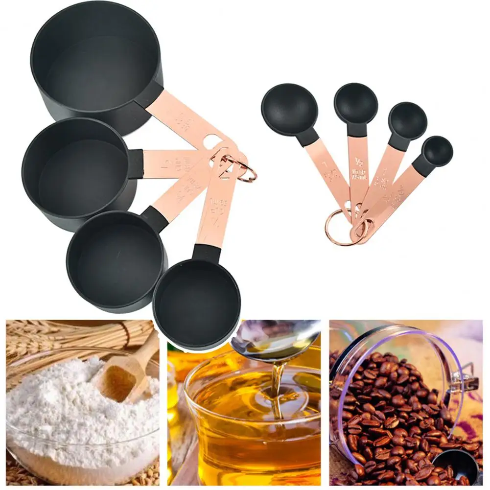 

4Pcs Practical Plastic Ring Buckle Liquid Powder Measuring Scoop Set Home Supplies Baking Measuring Spoon Measuring Spoon
